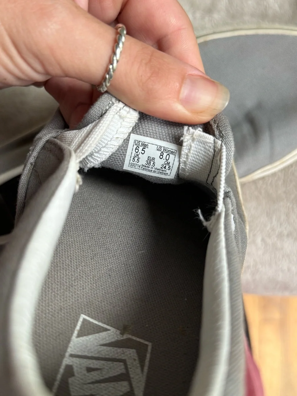 Vans Gray Classic Slip-On Canvas Shoes
